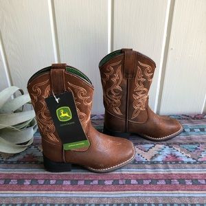 John Deere Rust Brown Toddler Boots